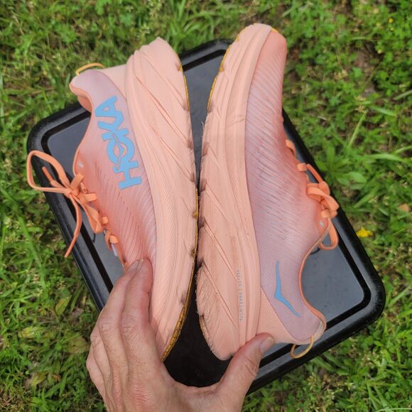 Hoka Rincon 3 Orange/Blue Running Shoes Womens Size 8B - Picture 4 of 14